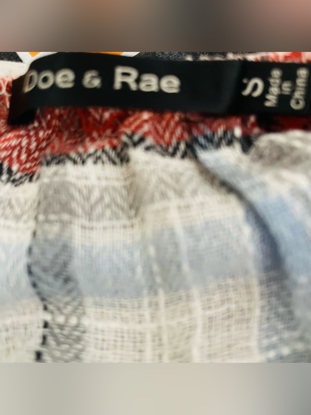 Doe & Rae Cold Shoulder Plaid Ruffle Flannel Top - Picture 11 of 11